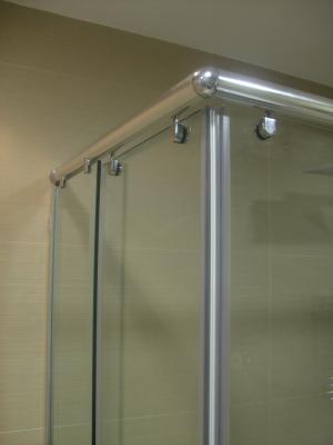 Mampara perfil aluminio y vidrio transparente