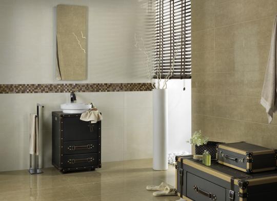 Arabella Beige y Ocre 25x50 con Listelo Enigma