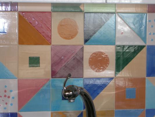 Baldosas pintadas a mano para cocina