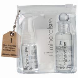 SET DE BAÑO: GEL, CHAMPÚ Y SPRAY CORPORAL