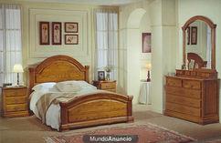 dormitorio madera maciza castaño con opcion de armario