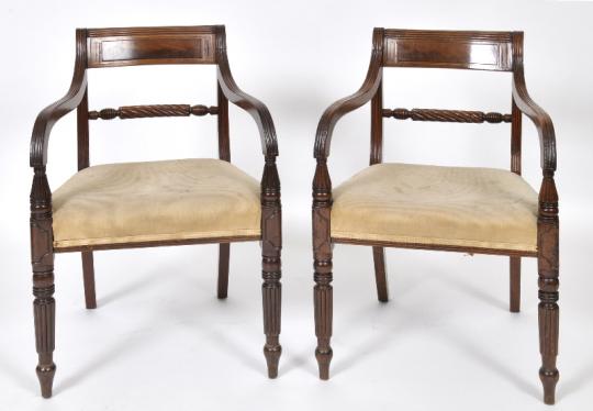 SILLAS DE COMEDOR JUEGO DE 8, ca.1820