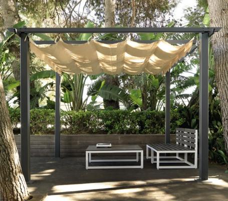 pérgola aluminio con conjunto 