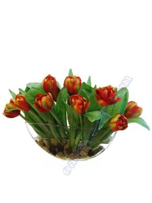 Tulipanes artificiales de calidad. CENTRO TULIPANES ARTIFICIALES CON AGUA SIMULADA oasisdecor.com