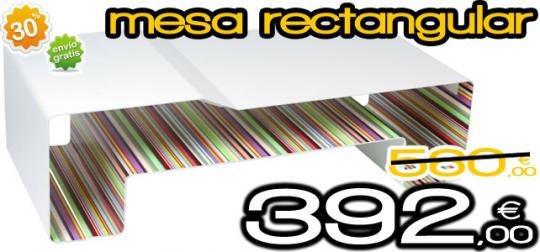 Mesa fisura strepes rectangular de aluminio