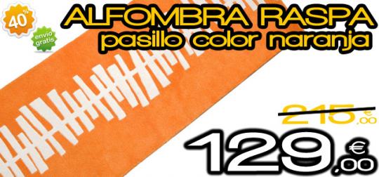 Alfombra raspa pasillo en color naranja