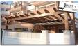Pergola de madera con toldo