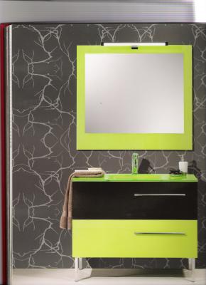 Mueble+encimera integral de cristal+espejo+aplique luz