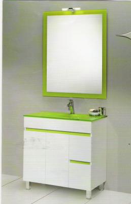 Mueble, encimera cristal, espejo y halágeno