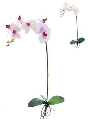 Orquideas artificiales de calidaad. ORQUIDEA PHALAENOPSIS ARTIFICIAL CON HOJAS oasisdecor.com