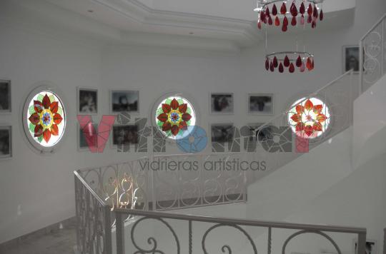 Vidrieras redondas flores
