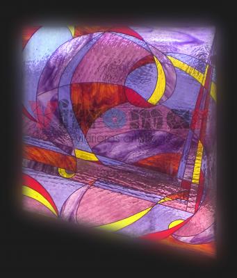 Vidriera abstracta violetas