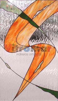 Vidriera abstracta naranja