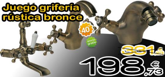 Lote de grifería rústica de baño en bronce