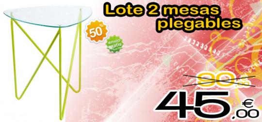 Lote 2 mesas plegables 50% de descuento
