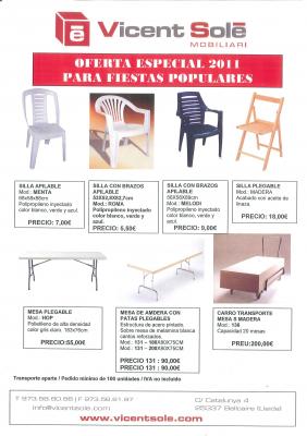 OFERTA SILLAS Y MESAS PARA EVENTOS