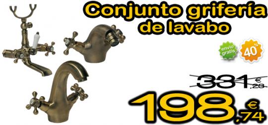 Conjunto de grifería rústica en el ofertón del dia