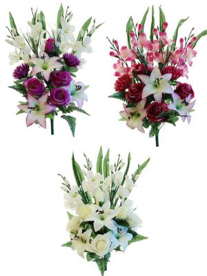 Ramos cementerio artificiales. Ramo lilium y rosas artificiales Oasis Decor