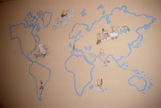 mural infantil mapa