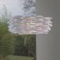 AROS. Colgante de policarbonato y acero con diametro 60cm en color blanco