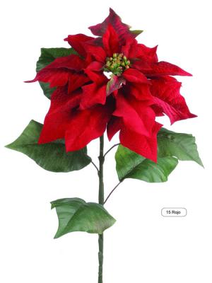 Flores navidad artificiales. Poinsetia artificial de terciopelo oasisdecor.com