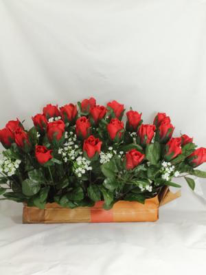 Flores artificiales cementerio. Jardinera cementerio capullos rosas artificiales oasisdecor.com