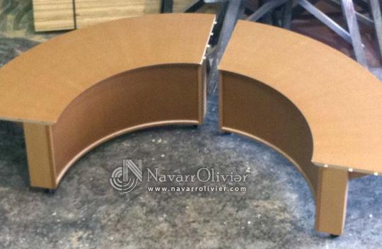 mesa redonda modular de madera