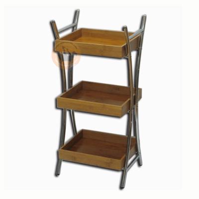 Mueble auxiliar madera + cromo