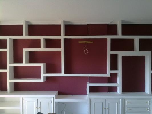 Detalle de librería de pladur