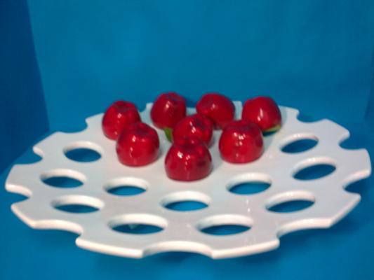 Frutero redondo llano con huecos para que la fruta asiente y respire