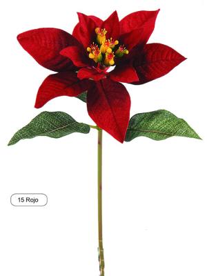 Ponsetias artificiales. Poinsettia artificial de terciopelo mediana oasisdecor.com
