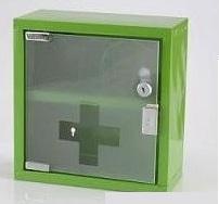 Caja/vitrina botiquin de metal verde