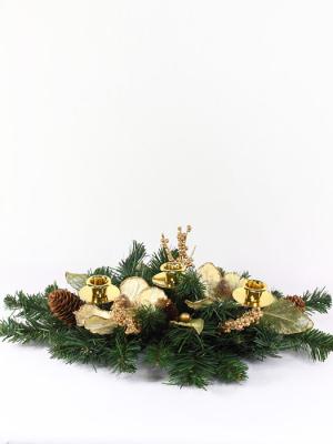 Centros de navidad. Centro oro portavelas alargado de Navidad oasisdecor.com