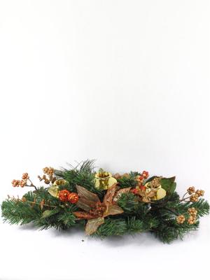 Centros de navidad. Centro cobre portavelas alargado de Navidad oasisdecor.com