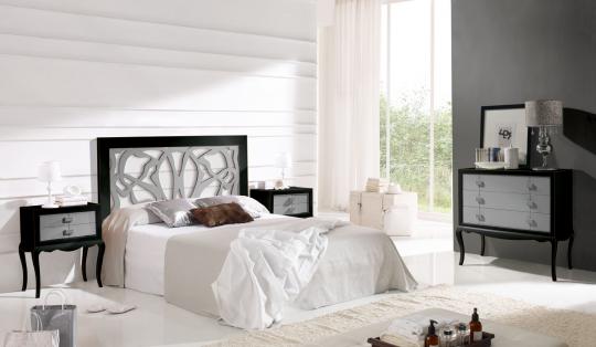 Dormitorio plata negro
