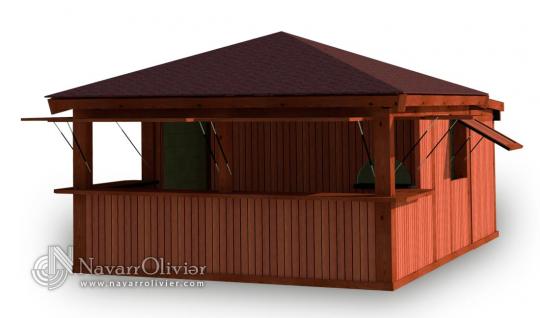 Caseta para chiringuito en madera tratada