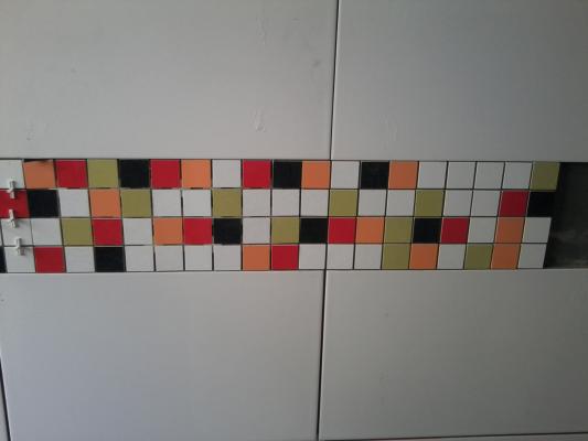 Cenefa de gresite de 3X3 para cocina