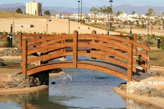 Puente de madera curvo