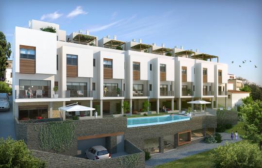 FACHADA JARDÍN PISCINA DESBORDANTE
