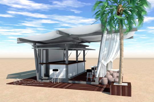 Caseta de madera con pergola