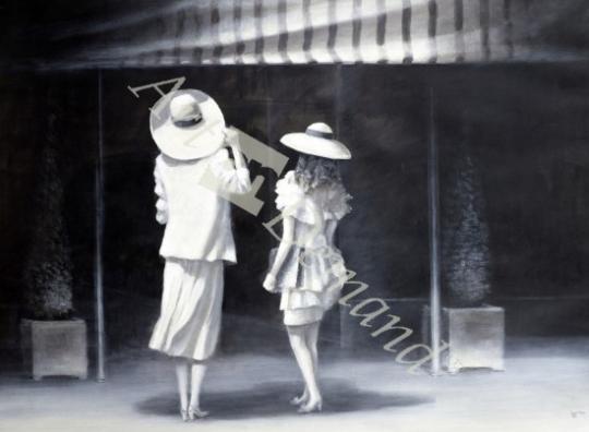 láminas y lienzos de  Mother and Daughter Outside a Restaurant