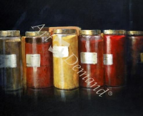 láminas y lienzos de  Pigment Jars