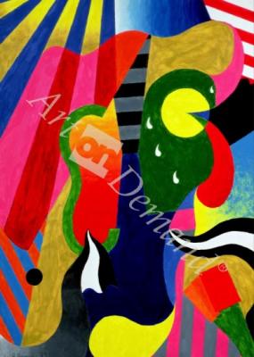 láminas y lienzos de Concert, 1989 (acrylic on board)