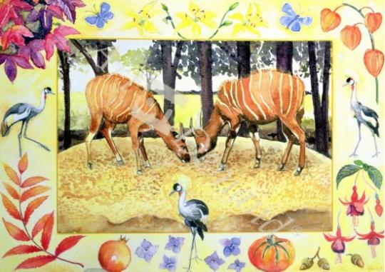 láminas y lienzos de Bongo (month of October from a calendar)