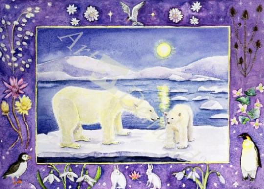 láminas y lienzos de Polar Bear (month of January from a calendar)