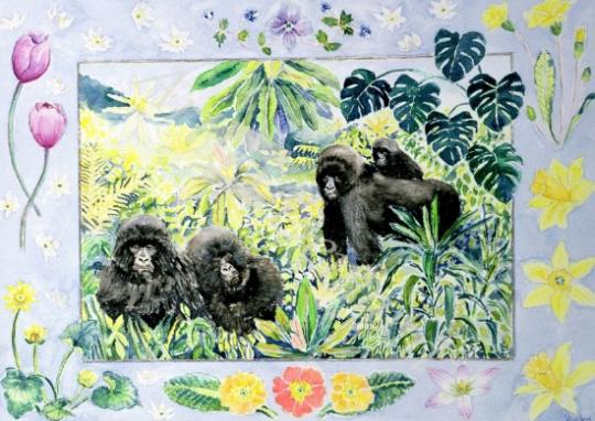 láminas y lienzos de Mountain Gorillas (month of March from a calendar)