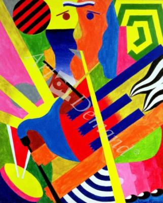 láminas y lienzos de  The Pipe Band, 1990 (acrylic on board)