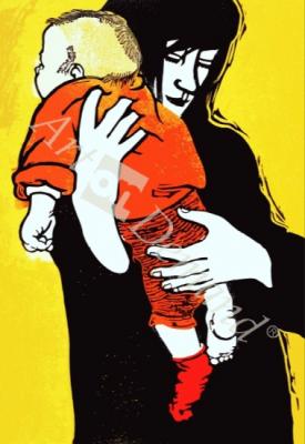 láminas y lienzos de  Red Sock, 1991 (linocut)