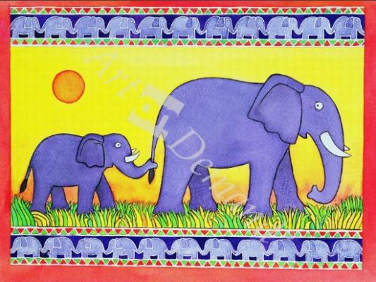 láminas y lienzos de  Elephants