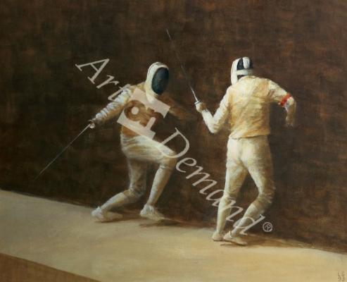 láminas y lienzos de  Fencing